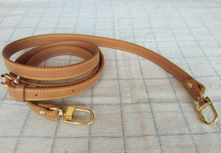 

Genuine Leather 1.4 1.8cm Crossbody Strap Replacement Adjustable Bag Accessories Gold Hardware Real Leather brown color
