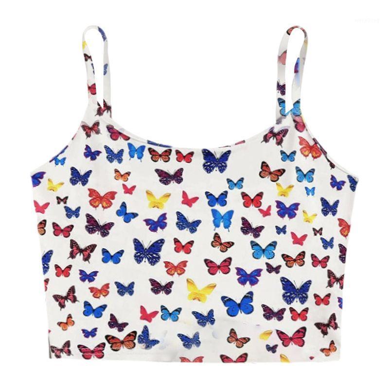 Women Sleeveless Crop Top Multicolor Butterfly Print Spaghetti Strap Camis Vest1, Black
Women Sleeveless Crop Top Multicolor Butterfly Print Spaghetti Strap Camis Vest1, Black