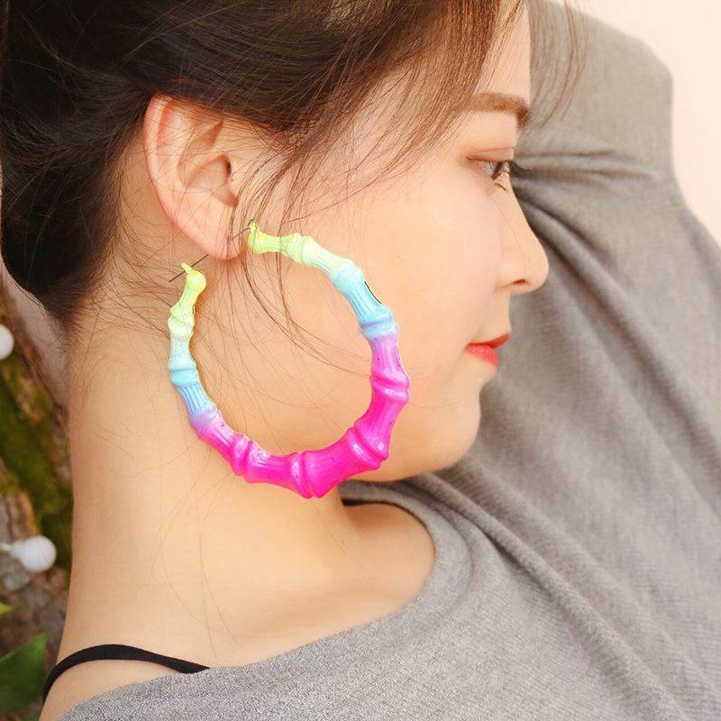 Hoop & Huggie MOFLO Punk Big Earrings Pendiente Large Neon Color Bamboo For Women1
Hoop & Huggie MOFLO Punk Big Earrings Pendiente Large Neon Color Bamboo For Women1