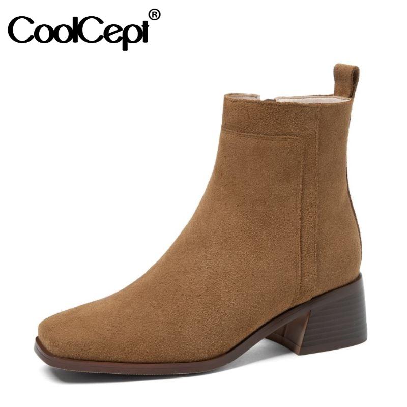 CoolCept Flock Women Ankle Boots Thick Heel Square Toe Zipper Shoes Warm Boots Winter Concise Women Fashion Footwear Size 34-39, Black
CoolCept Flock Women Ankle Boots Thick Heel Square Toe Zipper Shoes Warm Boots Winter Concise Women Fashion Footwear Size 34-39, Black
