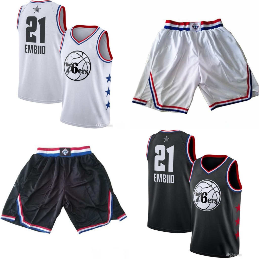 Philadelphia 76ers Men Joel Embiid NBA 2019 All-Star Basketball Black White Jersey Shorts
Philadelphia 76ers Men Joel Embiid NBA 2019 All-Star Basketball Black White Jersey Shorts
