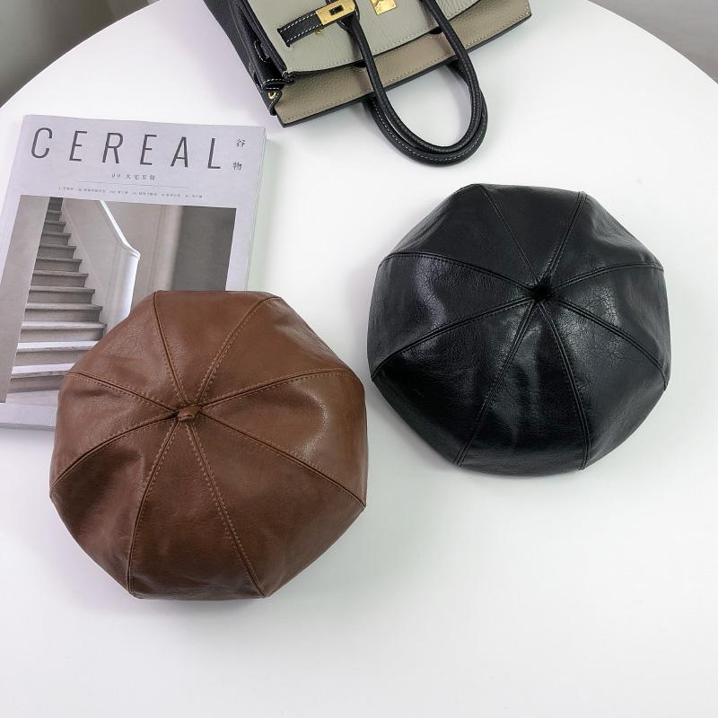 PU Leather Octagonal Caps Women Newsboy Cap Vintage Bonnet Beret Style Retro Leather Hat Cowboy Women Hat Beret, Black
PU Leather Octagonal Caps Women Newsboy Cap Vintage Bonnet Beret Style Retro Leather Hat Cowboy Women Hat Beret, Black