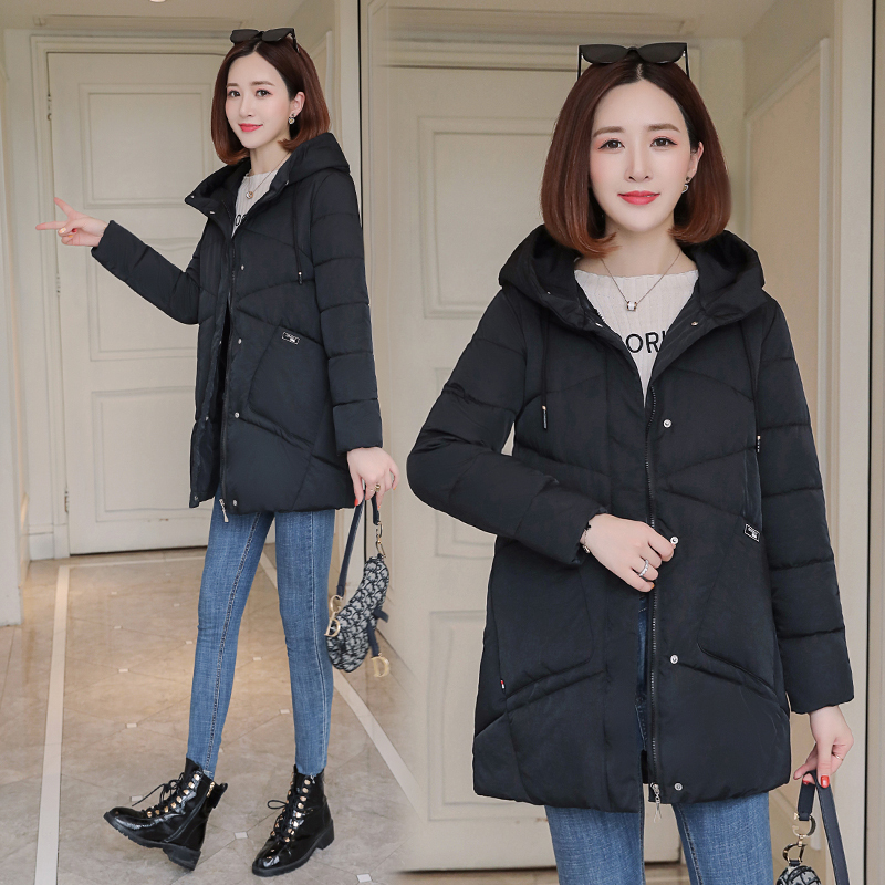 2020 women winter hooded warm coat cotton padded jacket big pockets female long parka womens wadded jaqueta feminina slim parkas LJ201127