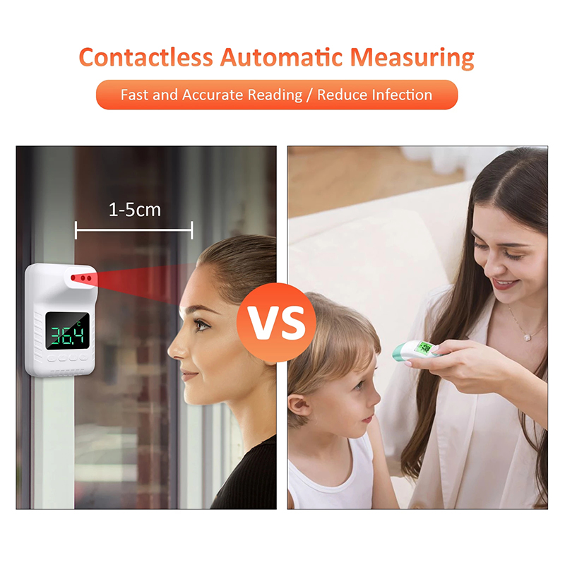 ALK K3X Non-contact Sensor Hanging Wall Mount Digital Infrared Thermometer LCD Display High Precision Body Temperature Test