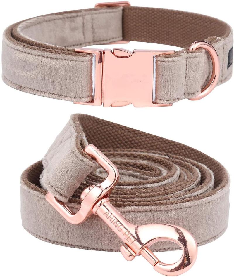 Velvet Dog Collar and Leash Set Soft & Comfy Adjustable Collars for Pet Dog Walking Brown
Velvet Dog Collar and Leash Set Soft & Comfy Adjustable Collars for Pet Dog Walking Brown