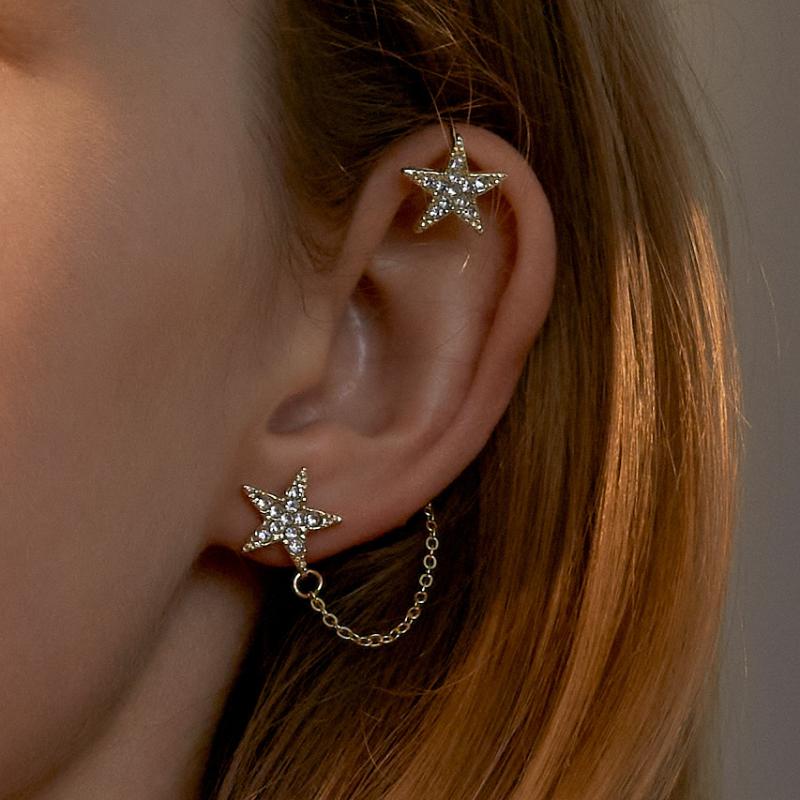 Puck Rock Crystal Star Stud Earrings For Women One Side Ear Cuff Vintage Earring Golden Girls Christmas Valentine's Day Gifts
Puck Rock Crystal Star Stud Earrings For Women One Side Ear Cuff Vintage Earring Golden Girls Christmas Valentine's Day Gifts