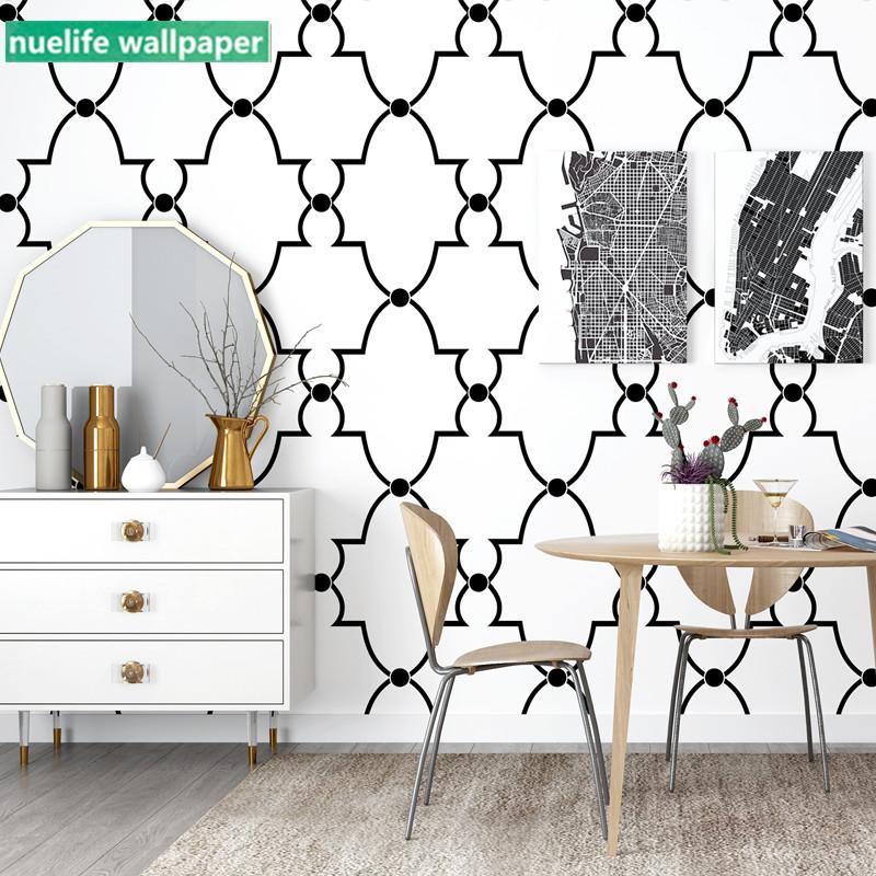 Nordic style black and white plaid geometric pattern wallpaper living room bedroom shop restaurant TV background wall paper, Multi
Nordic style black and white plaid geometric pattern wallpaper living room bedroom shop restaurant TV background wall paper, Multi