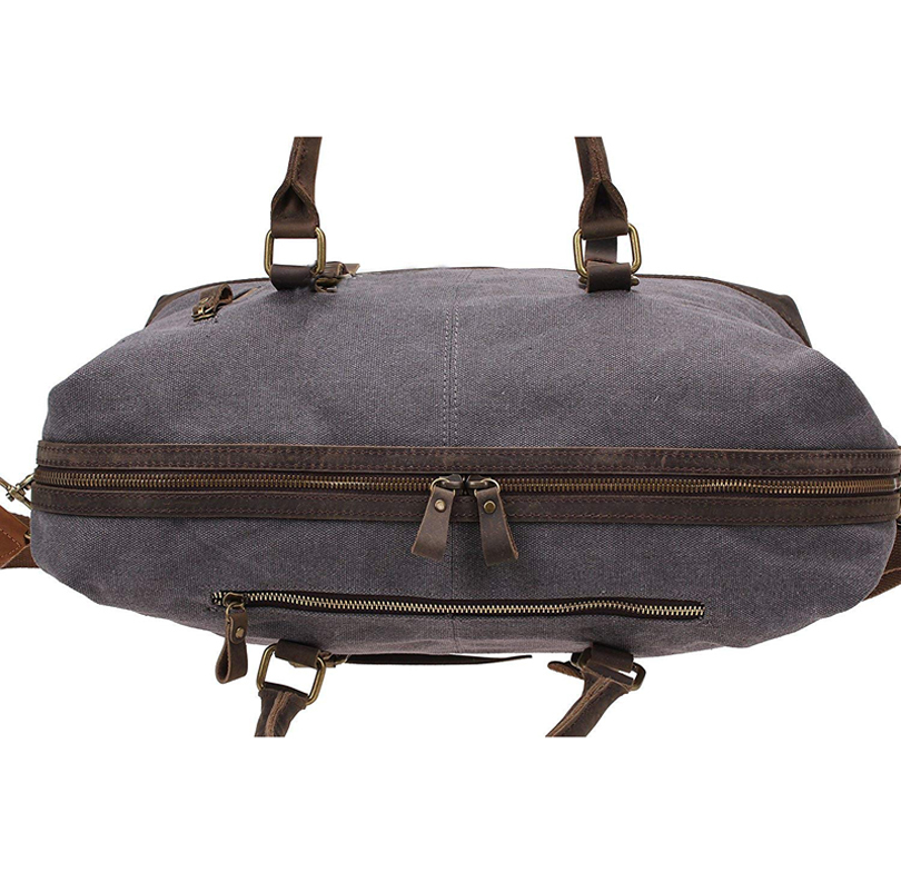 Vintage High Quality Canvas Leather Big Duffle Bag Men Travel Bags Carry on Travel Luggage bags Large Road Weekend Tote Handbag LJ200921