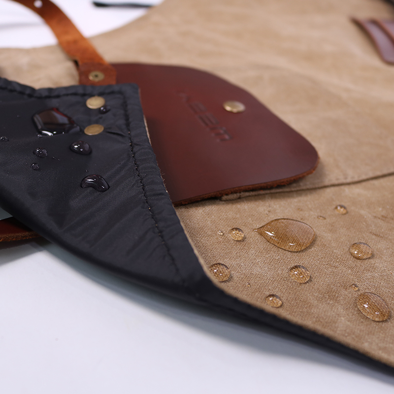WEEYI Men Ladies Salon Haircut Apron Hairdressing Waxed Canvas Leather Barber Hairstylist Manicure Aprons 2010071969294