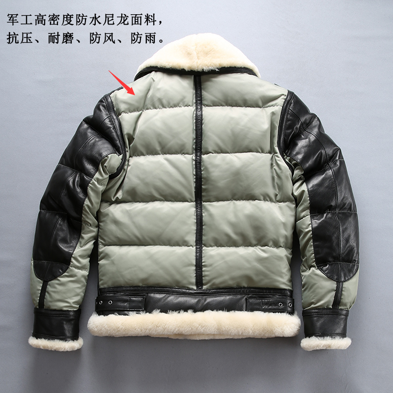 Ab3 Read Description Asian Size Super Cold Resisting Mens Genuine Goat Down Jacket Very Warm Sheep Skin Winter Leather Coat 201128