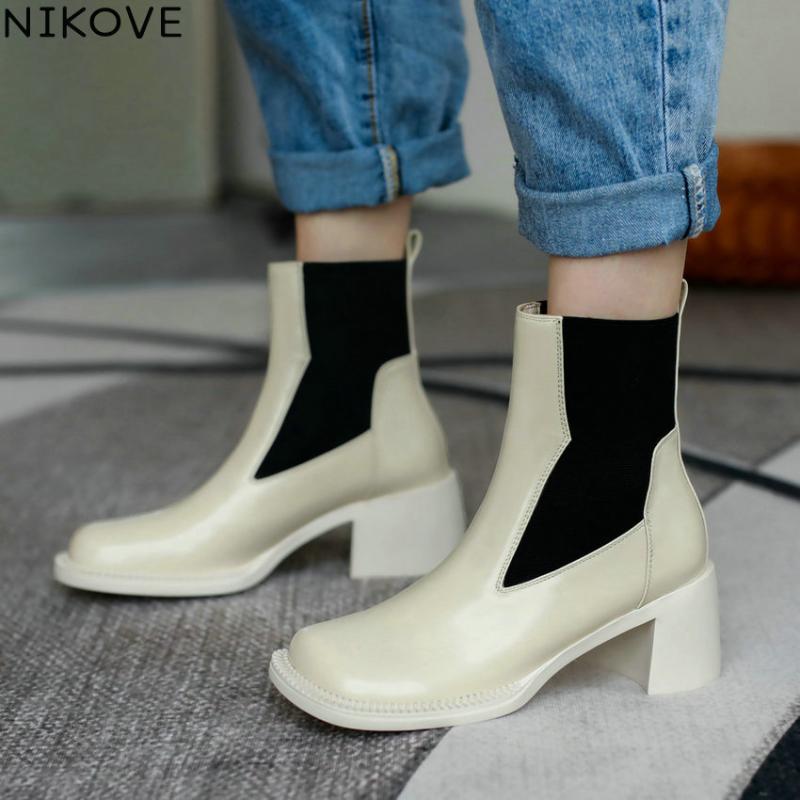 NIKOVE 2021 Quality Cow Leather Ankle Boots Square High Heel Slip on Women Shoes Round Toe Autumn Winter Short Boots Size 34-39, Beige
NIKOVE 2021 Quality Cow Leather Ankle Boots Square High Heel Slip on Women Shoes Round Toe Autumn Winter Short Boots Size 34-39, Beige