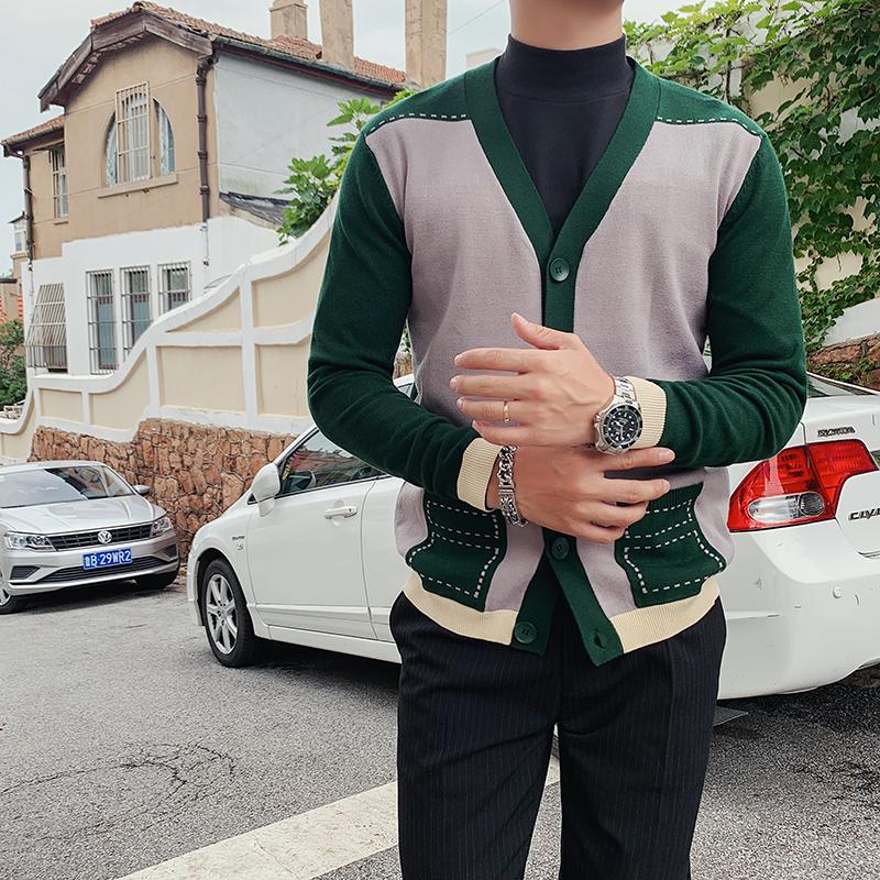 Autumn Winter Fashion V-Neck Long-Sleeved Cardigan Sweater Men Korean Wersion Of The British Slim Hit Color Retro Knitted Sweate, Green
Autumn Winter Fashion V-Neck Long-Sleeved Cardigan Sweater Men Korean Wersion Of The British Slim Hit Color Retro Knitted Sweate, Green