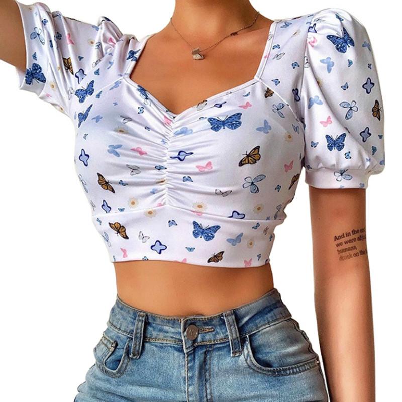 France Style Retro Blouse Shirts Women Summer Short Puff Sleeve V Neck Vintage Crop Tops Sexy Casual Tops Blouses blusas mujer, White
France Style Retro Blouse Shirts Women Summer Short Puff Sleeve V Neck Vintage Crop Tops Sexy Casual Tops Blouses blusas mujer, White