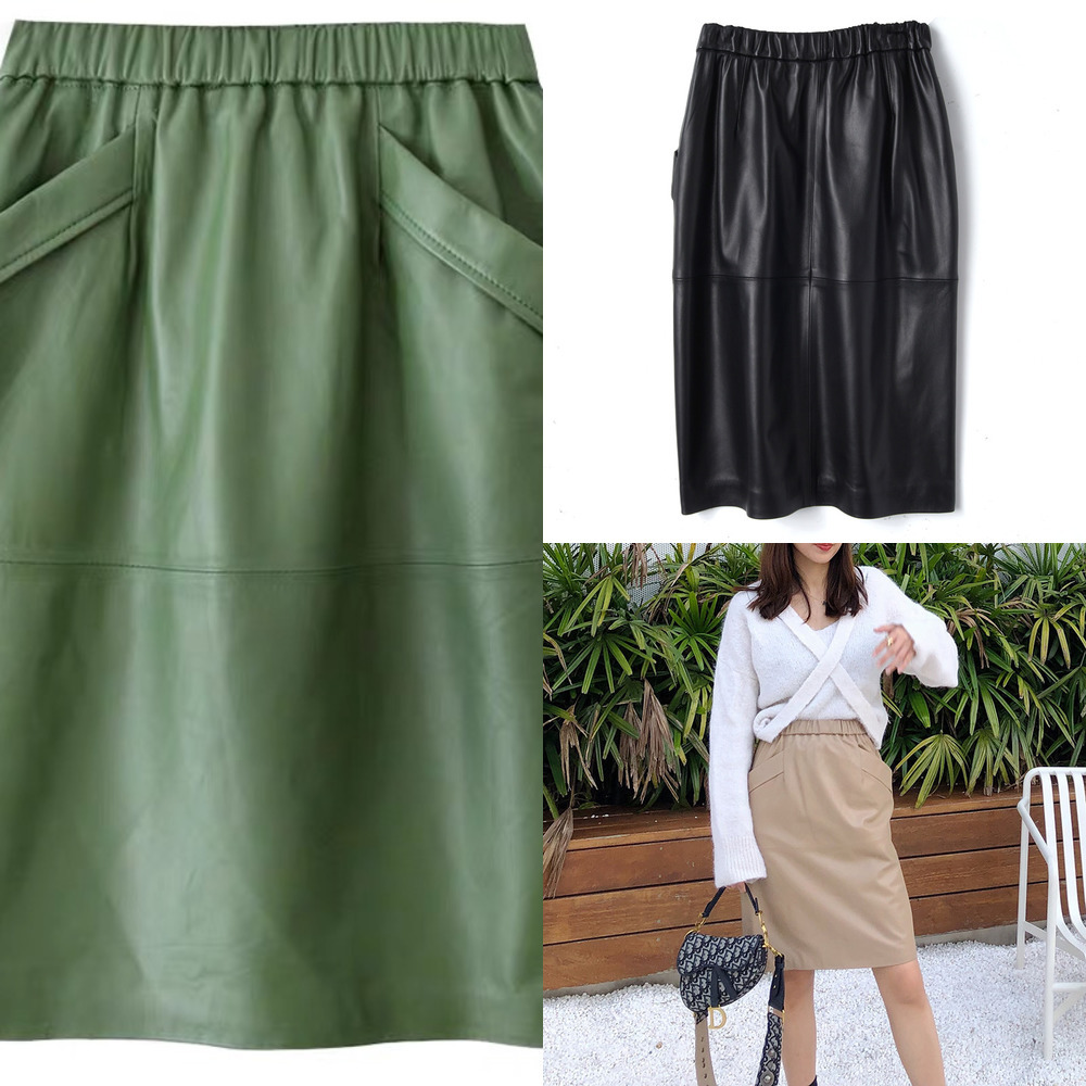 Leather skirt women with pockets midi skirts womens 2020 new genuine black and green sheepskin leather pencil skirt high waist W1218
Leather skirt women with pockets midi skirts womens 2020 new genuine black and green sheepskin leather pencil skirt high waist W1218