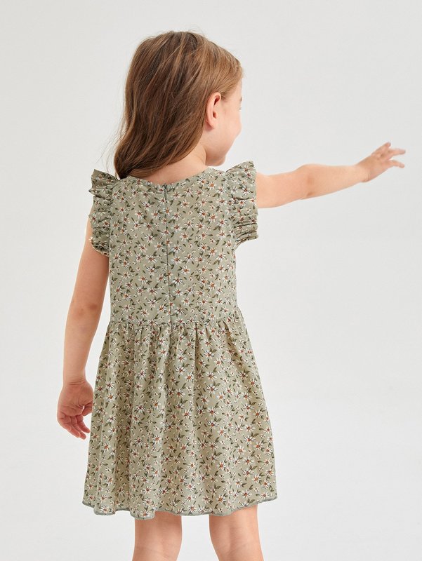 Toddler Girls 1pc Ditsy Floral Flutter Sleeve Dress SHE