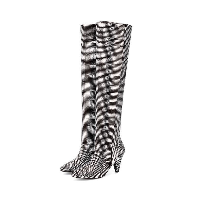 Fashion Women's Over the knee Boots 2020 Autumn New Super High Heels Long Boot Women Casual Rhinestone Overknee Shoes Woman, Silver
Fashion Women's Over the knee Boots 2020 Autumn New Super High Heels Long Boot Women Casual Rhinestone Overknee Shoes Woman, Silver