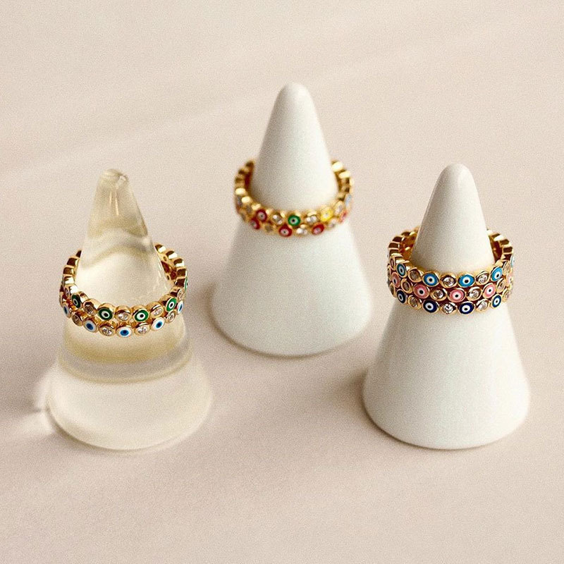 Bohemian Rainbow Evil Eye Rhinestone Filled Gold Rings Women Vintage Ladies Midi Kunle Finger Ring Gold Band Rings Jewelry Christmas 35 N2
Bohemian Rainbow Evil Eye Rhinestone Filled Gold Rings Women Vintage Ladies Midi Kunle Finger Ring Gold Band Rings Jewelry Christmas 35 N2