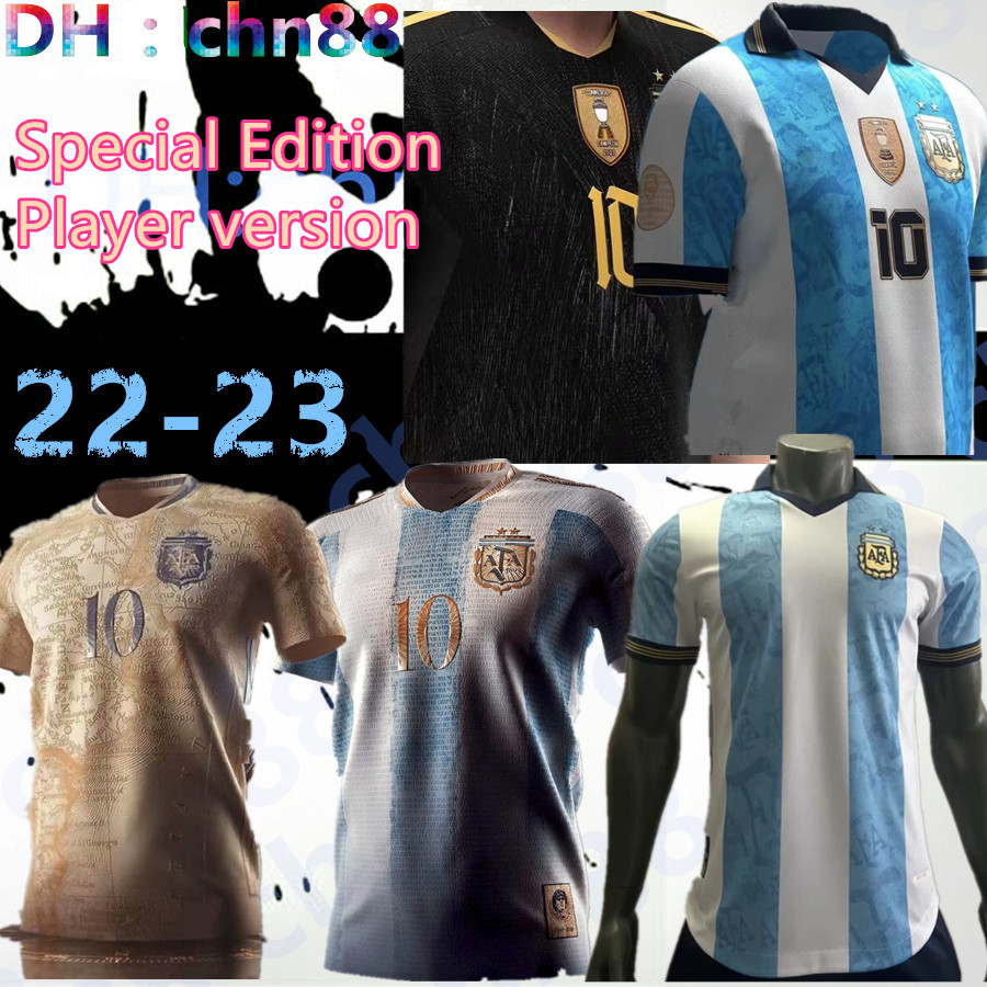 Player fans Version Argentina Soccer Jersey 2022 Cope America Home Football Shirts 2023 2022 DYBALA LO CELSO National Team MARADONA special badge golden elements, Image
Player fans Version Argentina Soccer Jersey 2022 Cope America Home Football Shirts 2023 2022 DYBALA LO CELSO National Team MARADONA special badge golden elements, Image