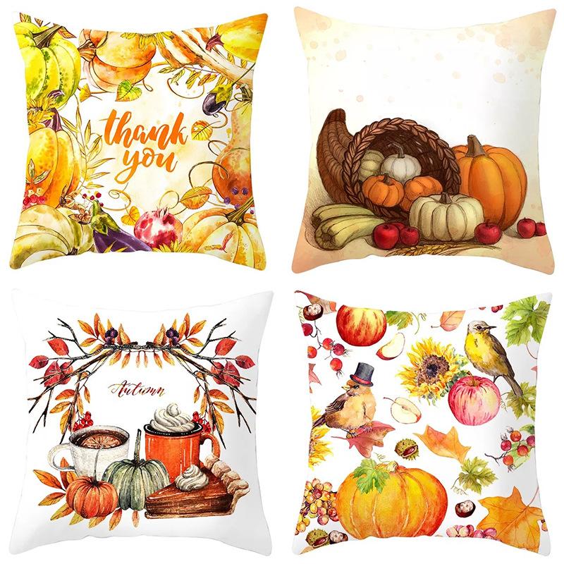 Pumpkins Cushion Cover Halloween Thanksgiving Polyester Pillow Covers Home Decor Peach Skin Pillowcase Decorative Cases 45x45cm, Drd450-2 
Pumpkins Cushion Cover Halloween Thanksgiving Polyester Pillow Covers Home Decor Peach Skin Pillowcase Decorative Cases 45x45cm, Drd450-2
