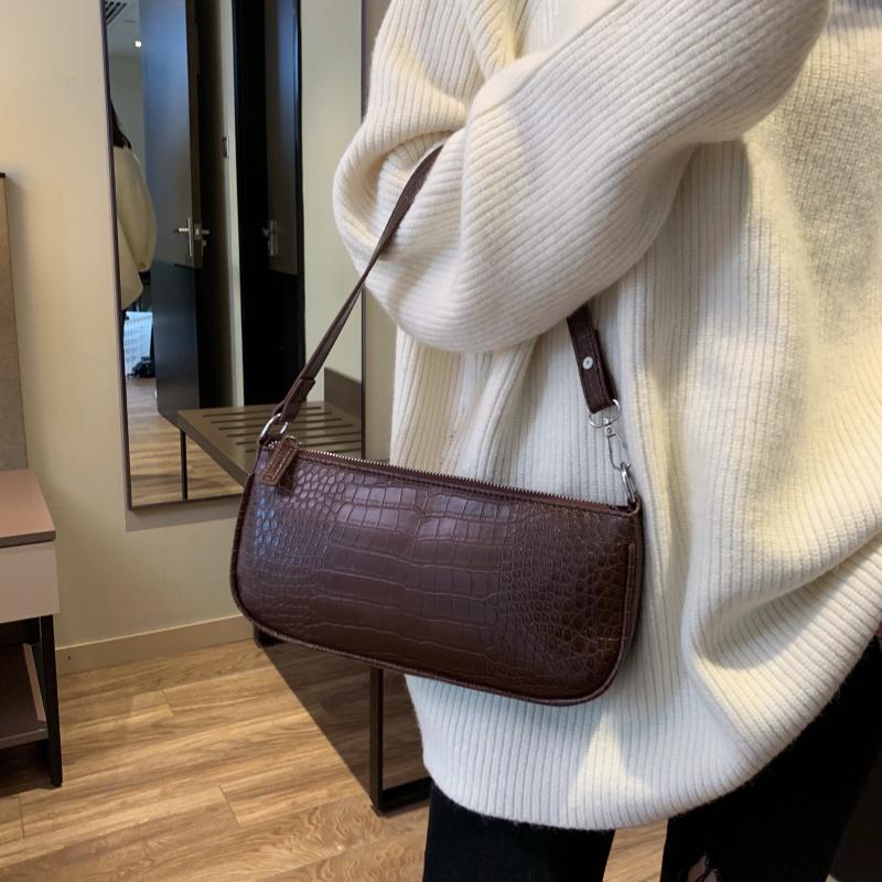 Fashion Crocodile Pattern Baguette bags MINI PU Leather Shoulder Bags For Women 2021 Chain Design Luxury Hand Bag Female Travel, Style5-brown
Fashion Crocodile Pattern Baguette bags MINI PU Leather Shoulder Bags For Women 2021 Chain Design Luxury Hand Bag Female Travel, Style5-brown