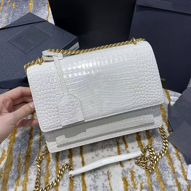 Hot sell classic fashion crossbody flap bags luxury designer bags alligator leather women shoulder white bags, Box
Hot sell classic fashion crossbody flap bags luxury designer bags alligator leather women shoulder white bags, Box
