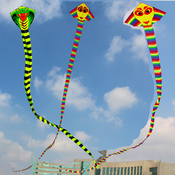 

Free Shipping 15m Snake Flying Line Ripstop Nylon Fabric Outdoor Toys Cerf Volant Easy Open Kids Kites For Adults Rainbow