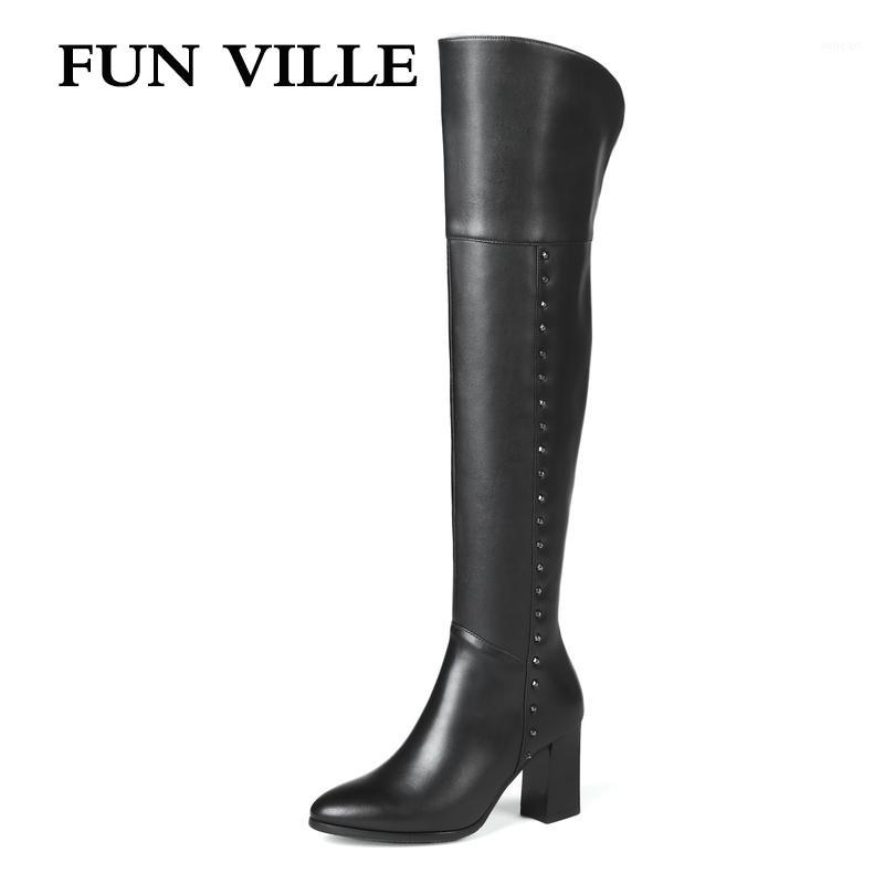 FUN VILLE 2020 New Style Women over the knee Boots Genuine Leather Winter High heel Boots Warm Pointed toe Zipper Big size 34-451, Black
FUN VILLE 2020 New Style Women over the knee Boots Genuine Leather Winter High heel Boots Warm Pointed toe Zipper Big size 34-451, Black