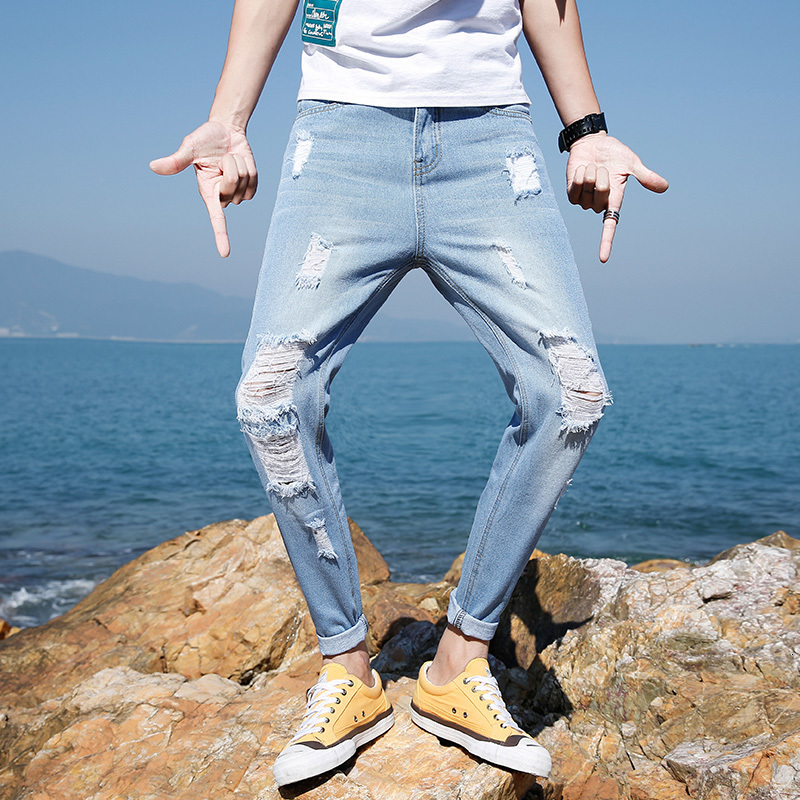 2021 Spring Summer New Arrival Homeless Hole Men's Elastic Denim Pants, Quality All-match Jeans Size 28-36 C1I5, Blue
2021 Spring Summer New Arrival Homeless Hole Men's Elastic Denim Pants, Quality All-match Jeans Size 28-36 C1I5, Blue