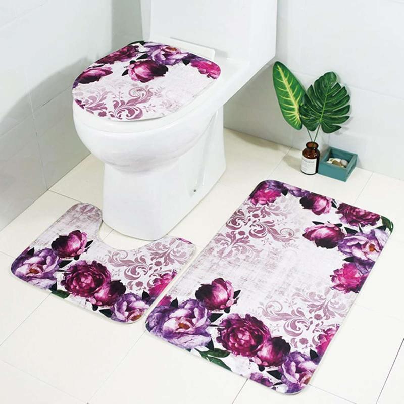 3pcs Set Purple Flower Bathroom Carpet Toilet U Type Bath Mats Set Non-Slip Pedestal Floor Rug Lid Toilet Seat Cover Bath Mat1
3pcs Set Purple Flower Bathroom Carpet Toilet U Type Bath Mats Set Non-Slip Pedestal Floor Rug Lid Toilet Seat Cover Bath Mat1