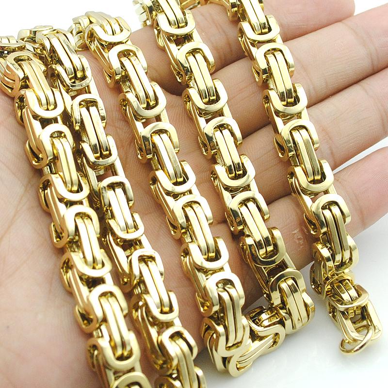 AMUMIU 8mm Gold Tone Flat Byzantine Necklace Men Stainless Steel Chain Wholesale Price Jewelry KN022A
AMUMIU 8mm Gold Tone Flat Byzantine Necklace Men Stainless Steel Chain Wholesale Price Jewelry KN022A