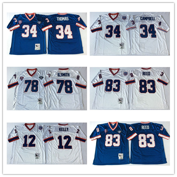 NCAA Mens Vintage Top #12 Jim Kelly Football Jersey Royal White #34 Thurman Thomas #78 Bruce Smith #83 Andre Reed Stitched Jerseys, Black
NCAA Mens Vintage Top #12 Jim Kelly Football Jersey Royal White #34 Thurman Thomas #78 Bruce Smith #83 Andre Reed Stitched Jerseys, Black