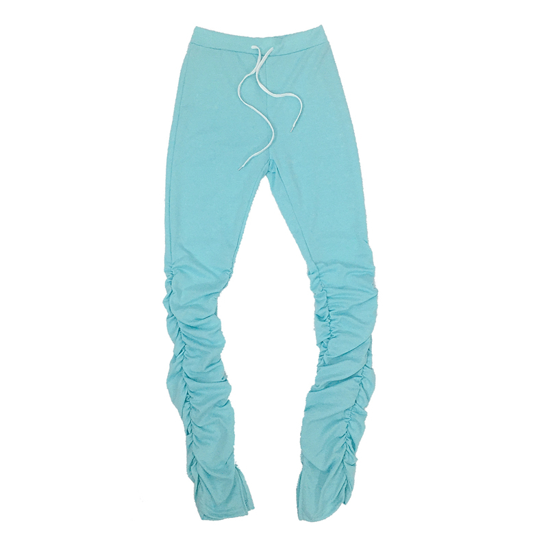 Tracksuits Elastic Waist Stacked Leggings Joggers Female Stacked Sweatpants Women Trendy Clothes Sweat Ruched Pants for Women 201109