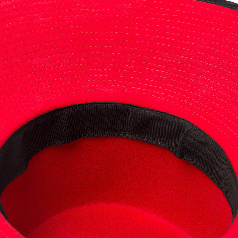 Classical UNISEX WIDE BRIM SPLICE TWO TONE WOOL FEDORA Winter Warm Wide Brim Women Hats Red Black Ladies Church Derby Dress Hat LJ201030