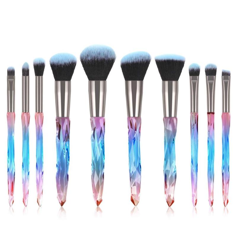 10pcs Makeup Brush Set Cosmetic Face Powder Foundation Brush Synthetic Hair Crystal Handle Woman Make up Custom
10pcs Makeup Brush Set Cosmetic Face Powder Foundation Brush Synthetic Hair Crystal Handle Woman Make up Custom