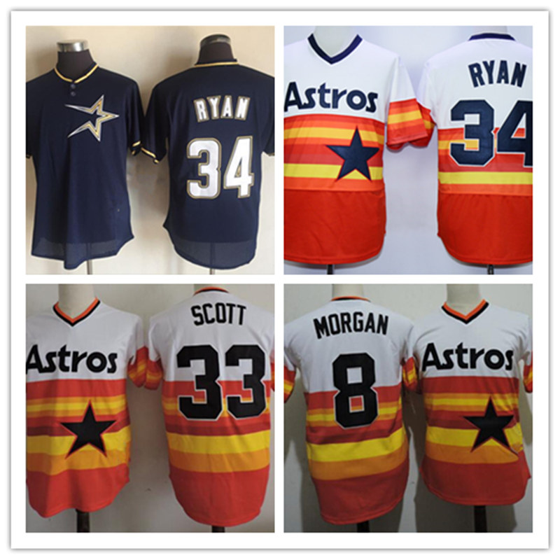 Mens #8 JOE MORGAN Jersey Stitched Orange 1980 #33 MIKE SCOTT #34 Nolan Ryan HOF patch Jersey S-3XL, Black
Mens #8 JOE MORGAN Jersey Stitched Orange 1980 #33 MIKE SCOTT #34 Nolan Ryan HOF patch Jersey S-3XL, Black