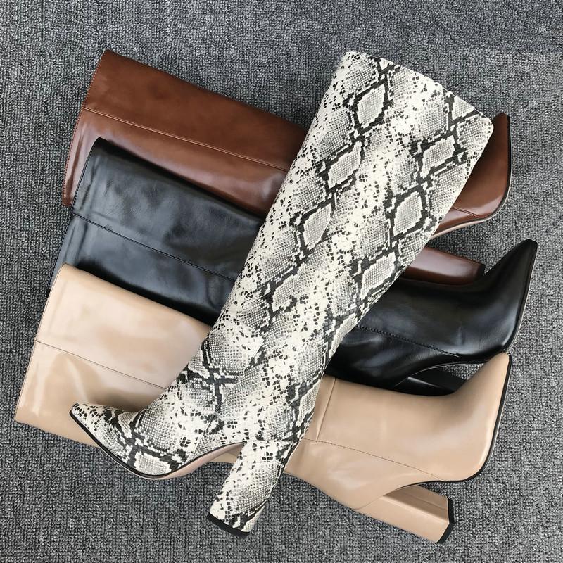 AIWEIYi New Sexy Knee High Boots for Woman Snake Print Square High Heels Thigh Boots Fur Slip On Runway Botas Shoes1, Black
AIWEIYi New Sexy Knee High Boots for Woman Snake Print Square High Heels Thigh Boots Fur Slip On Runway Botas Shoes1, Black