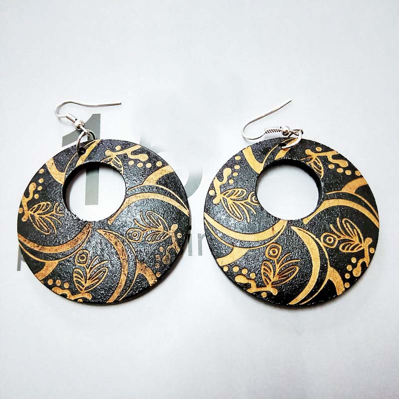 Black Wood Round Africa Handmade Engraved Flower DIY Earrings Wooden Vintage Ethnic Accessories Ear Jewelry, Silver
Black Wood Round Africa Handmade Engraved Flower DIY Earrings Wooden Vintage Ethnic Accessories Ear Jewelry, Silver