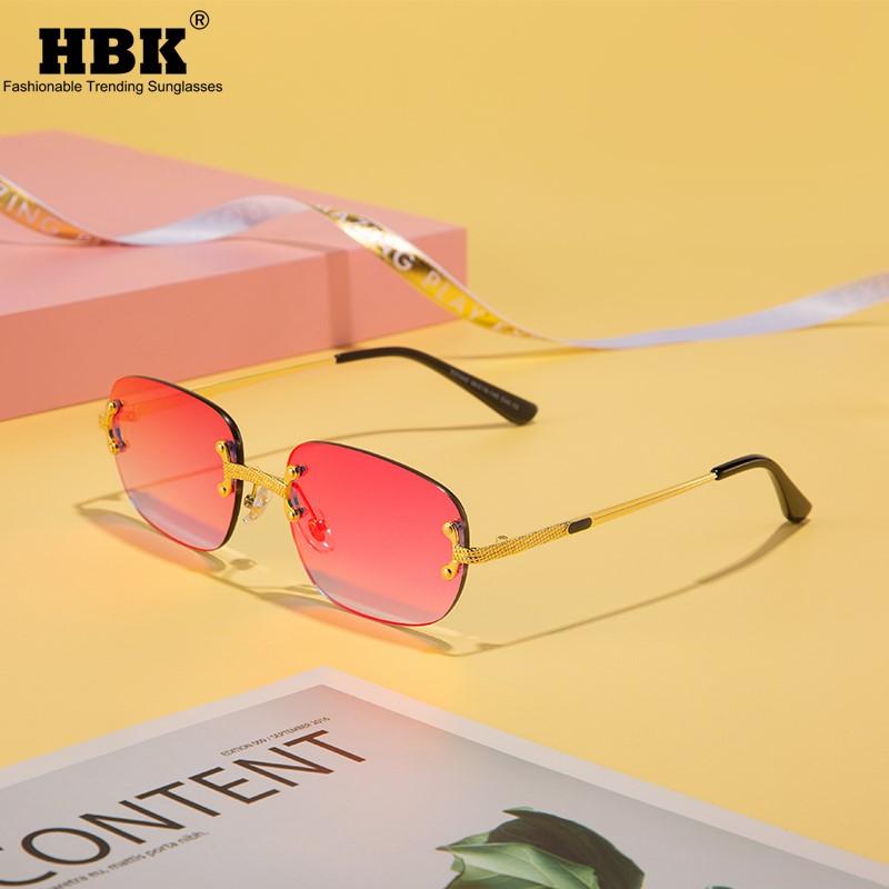 Sunglasses HBK Square Rimless Women Ladies Small Frameless Red Mirror Lens Sun Glasses Classic Brand Designer Fashion Eyewear
Sunglasses HBK Square Rimless Women Ladies Small Frameless Red Mirror Lens Sun Glasses Classic Brand Designer Fashion Eyewear