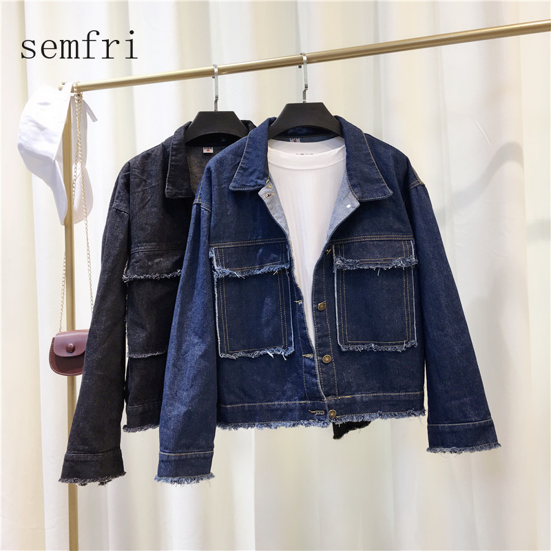 Semfri Jacket Women Winter Denim Jacket High Quality Loose chaqueta mujer Streetwear All-match Mental Covered Button Coat