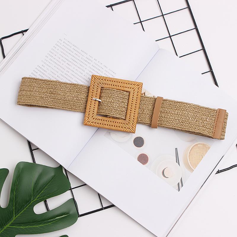 Straw leisure super wide belt female weave vintage carved wooden buckle stretch decorative dress shirt girdle beach belts1, Black
Straw leisure super wide belt female weave vintage carved wooden buckle stretch decorative dress shirt girdle beach belts1, Black