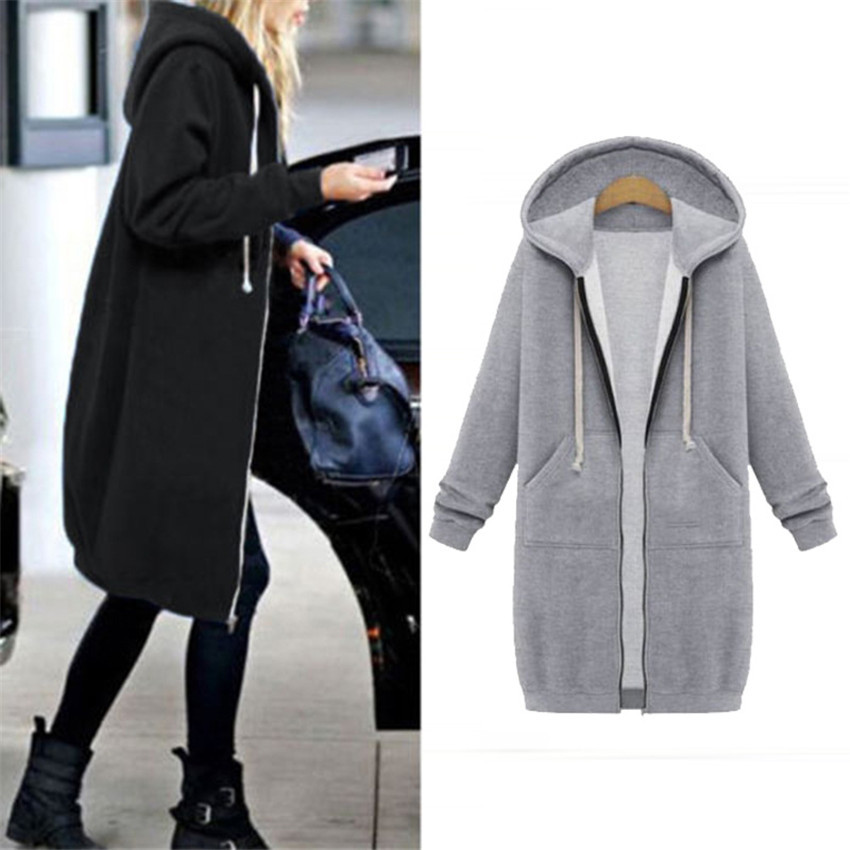 Autumn Winter Coat Women Fashion Casual Long Zipper Hooded Jacket Hoodies Sweatshirt Vintage Plus Size Outwear hoodie 5XL 201020, Dark grey
Autumn Winter Coat Women Fashion Casual Long Zipper Hooded Jacket Hoodies Sweatshirt Vintage Plus Size Outwear hoodie 5XL 201020, Dark grey