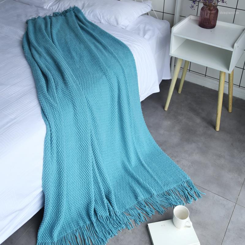 

Knit Throw Blanket Warm & Cozy for Couch Sofa Bed Beach Travel Summer Air-condition Blankets for Beds Bedding Coverlet1