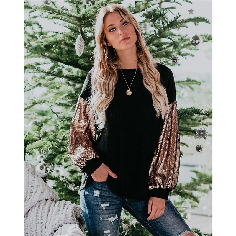 Fashion Women Shirt Sequins Stitching Sweater Loose Long Sleeve Casual Solid Color Pullover Cardigan Autumn and Winter Blouse, Beige
Fashion Women Shirt Sequins Stitching Sweater Loose Long Sleeve Casual Solid Color Pullover Cardigan Autumn and Winter Blouse, Beige