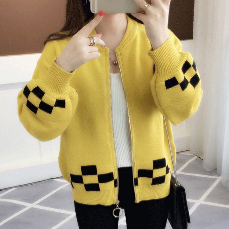 2021 New Women's Neck-around Long Sleeves with Zper Female Shirt Autumn Korean Casual Winter Short Cardigan Style for You B29u, Yellow
2021 New Women's Neck-around Long Sleeves with Zper Female Shirt Autumn Korean Casual Winter Short Cardigan Style for You B29u, Yellow