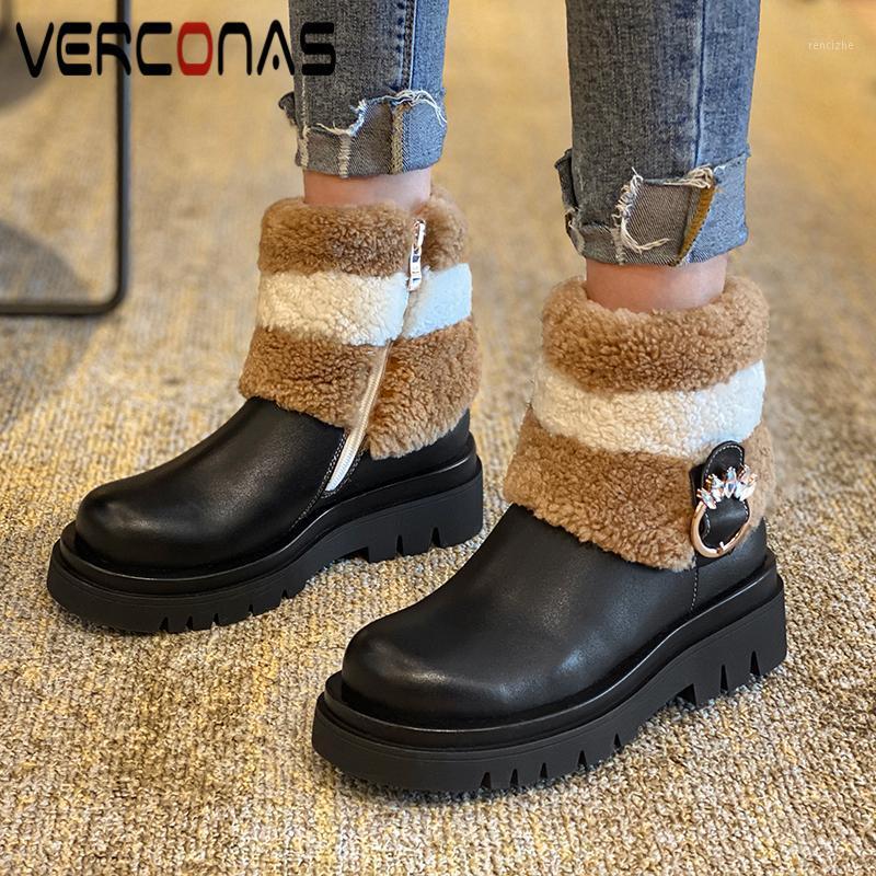 VERCONAS Genuine Leather Women Ankle Boots Autumn Winter Warm New Buckle Platforms Zipper Shoes Woman Casual Outdoor Snow Boots1, Black
VERCONAS Genuine Leather Women Ankle Boots Autumn Winter Warm New Buckle Platforms Zipper Shoes Woman Casual Outdoor Snow Boots1, Black