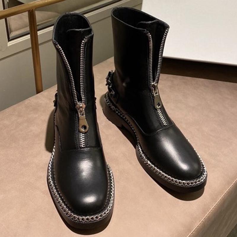 Cool Luxury Square Heels Boots Brand Design Zip Leather Women Shoes New Fashion Vintage Knee-high Female Boots With Chain, No.1
Cool Luxury Square Heels Boots Brand Design Zip Leather Women Shoes New Fashion Vintage Knee-high Female Boots With Chain, No.1