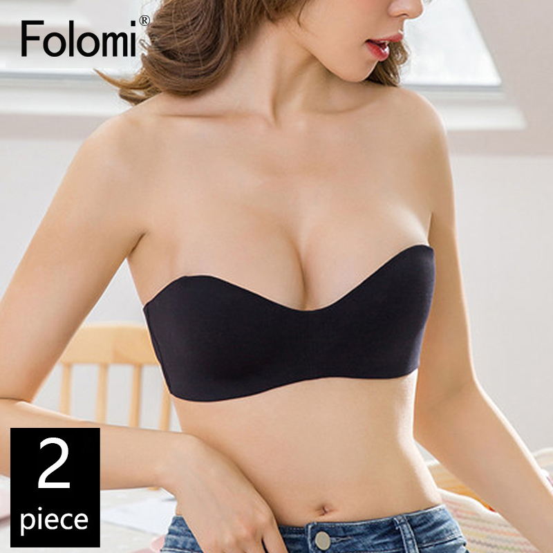 2 PCS Top Underwear Sexy Wireless Bralette Women Strapless Invisible Bra Push Up 1/2 Cup Seamless Fashion Girls Bra 201202