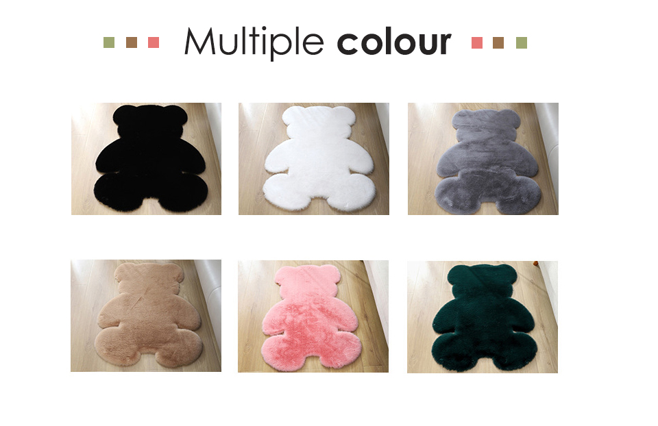 Bear rug super soft silk carpet Indoor Modern Living room bedroom Rug Antiskid soft 60cm *80cm mat gray white brown children