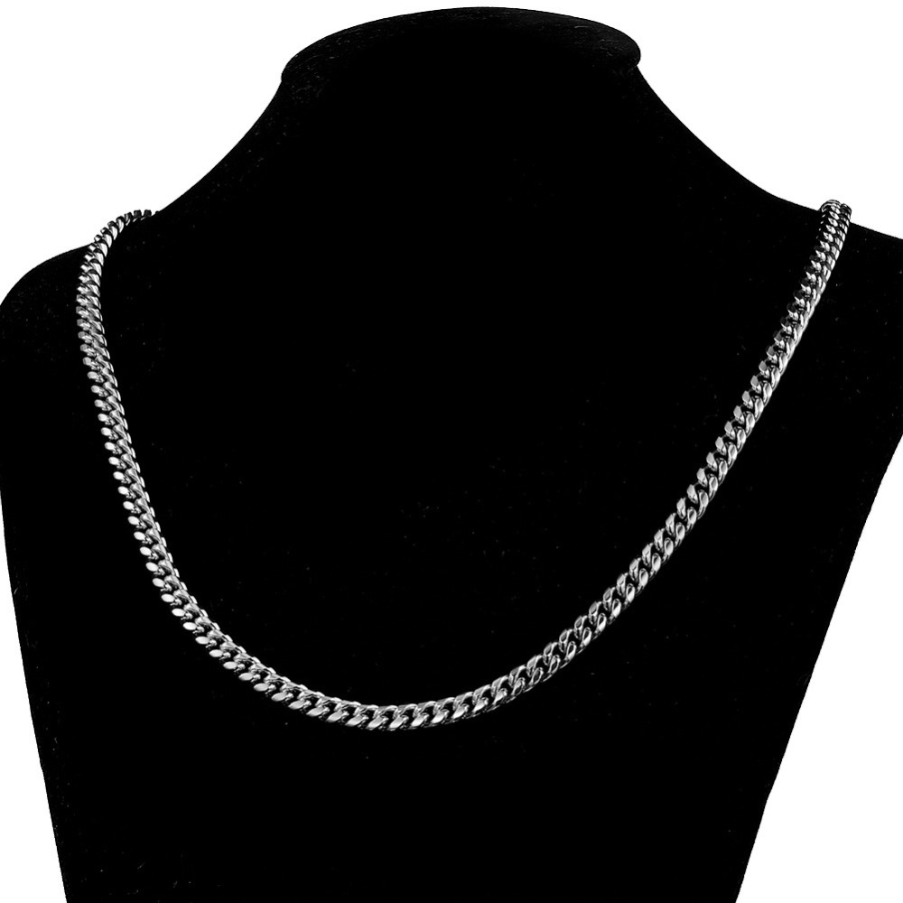 618mm Stainless Steel Cuban Miami Chains Necklaces Big Heavy Silver Color Link Chain for Men HipHop Rock jewelry