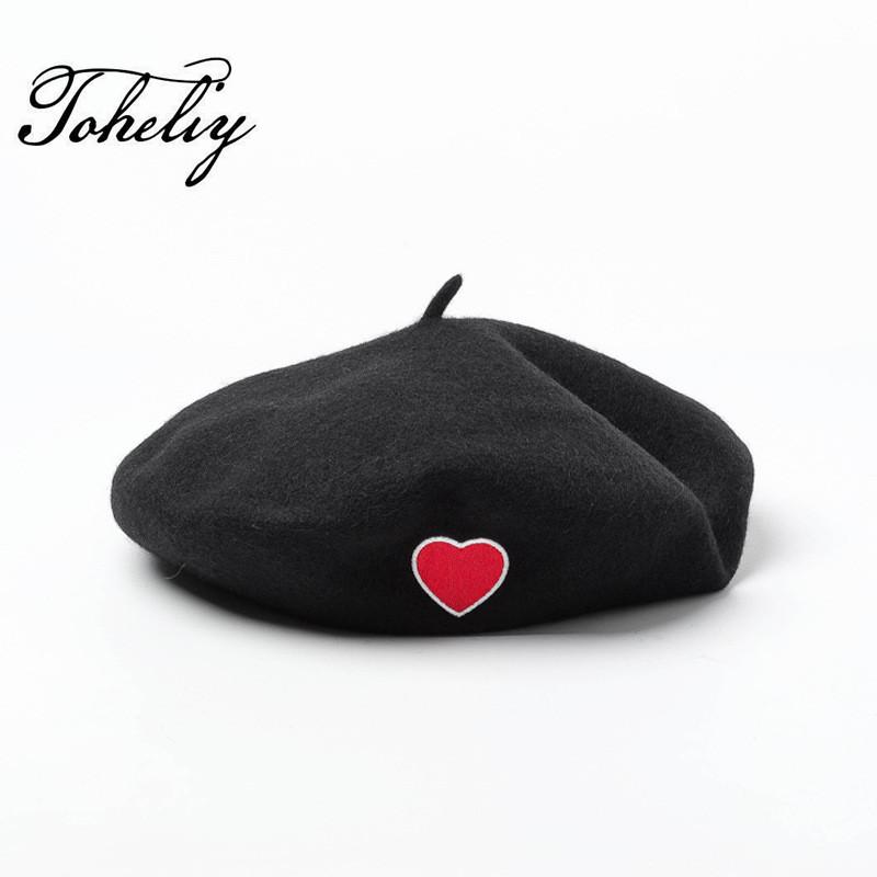 New style wool Vintage Warm Wool Women Beret Love pattern embroidery French Artist Beanie Hat size 56-58cm, Black
New style wool Vintage Warm Wool Women Beret Love pattern embroidery French Artist Beanie Hat size 56-58cm, Black